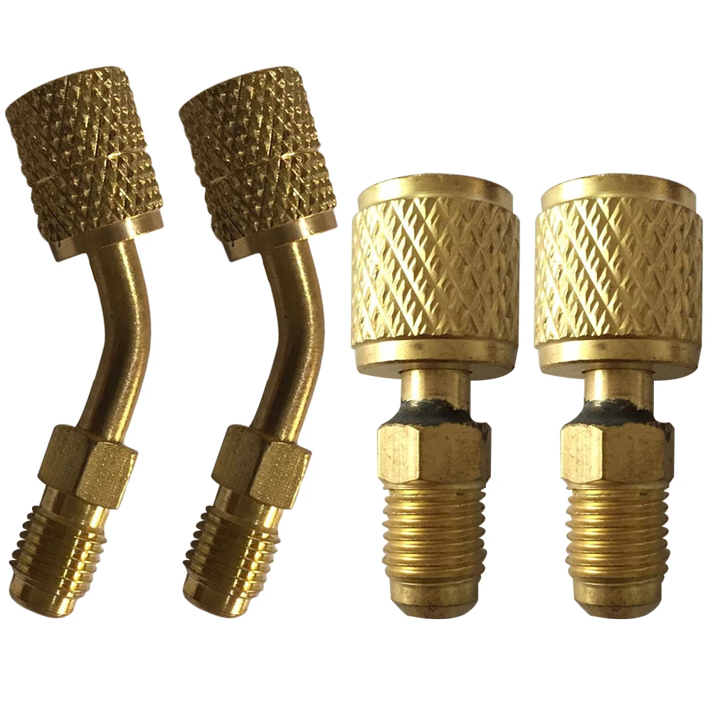 

4pcs Air Conditioning Fluorination Tools High-end Manifold Converting Adapter Hose Car Quick Coupler R410 Refrigerant Metal