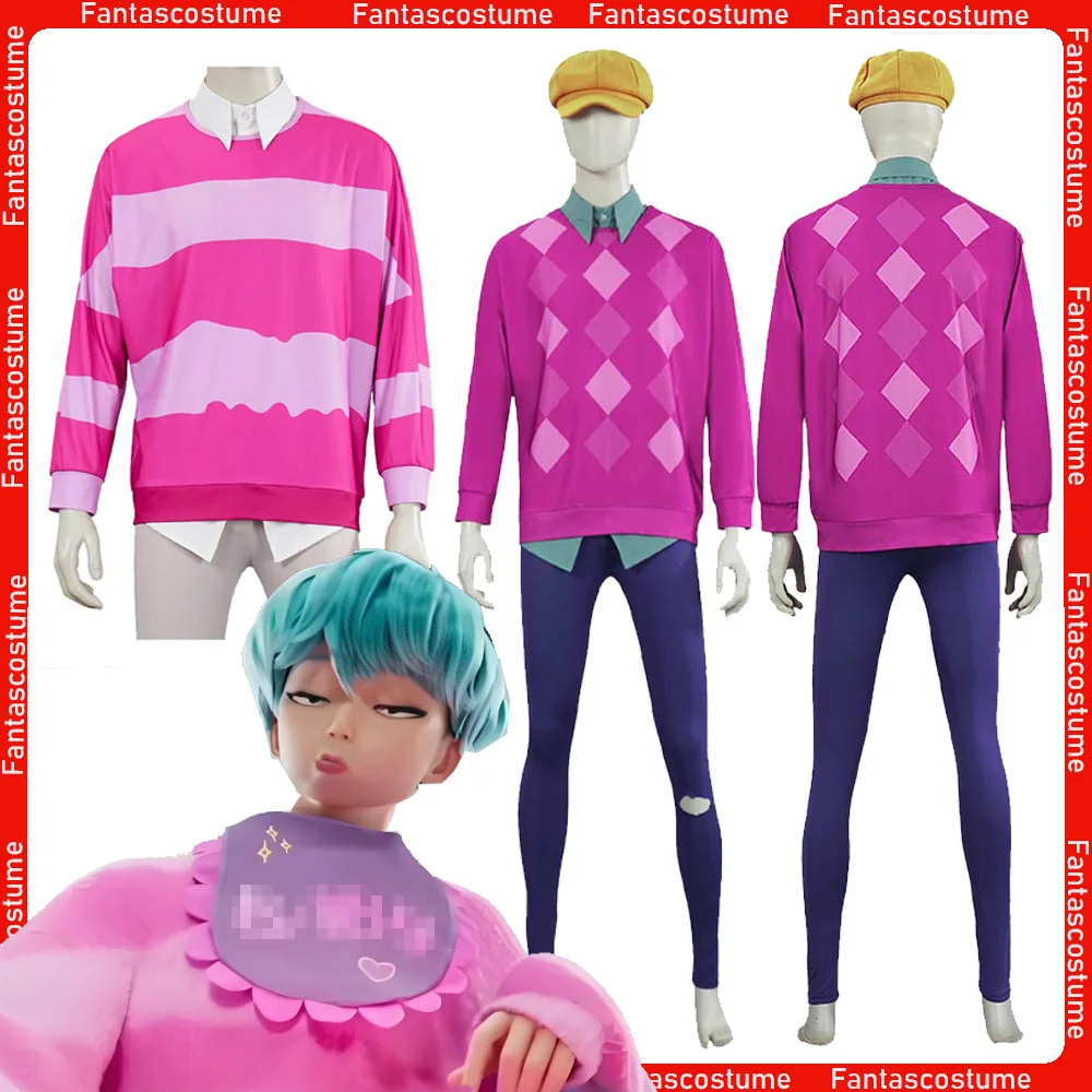 

Demon Baby Cosplay Shirt Pants Hunters Saja Cos Boy Roleplay Disguise Adult Men Costume for Halloween Carnival Dress Up Party