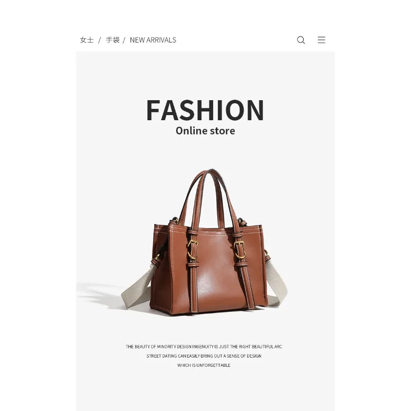 Cross border new tote bag, versatile for commuting and leisure, single shoulder crossbody bag
