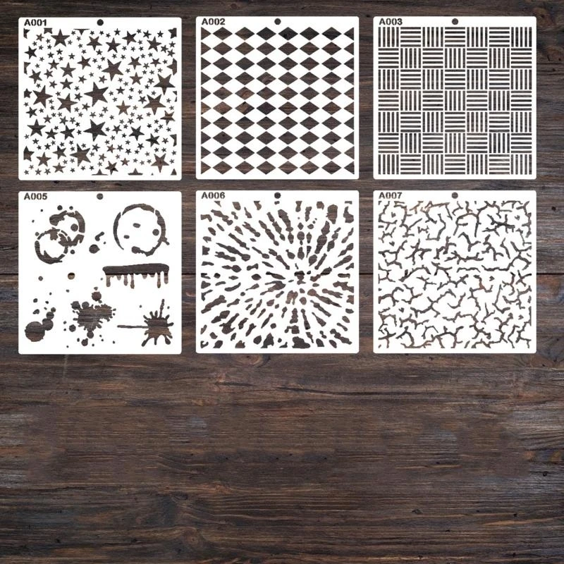 62KA 16PCS uitgeholde schildersjablonen Tekeningsjablonen Grote PET-sjablonen