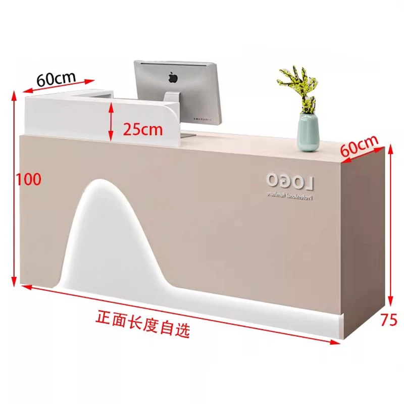Customized Versatile Reception Desk Exquisite Glamour Trendy  Reception Desks European Simple Theke Empfang Office Furniture