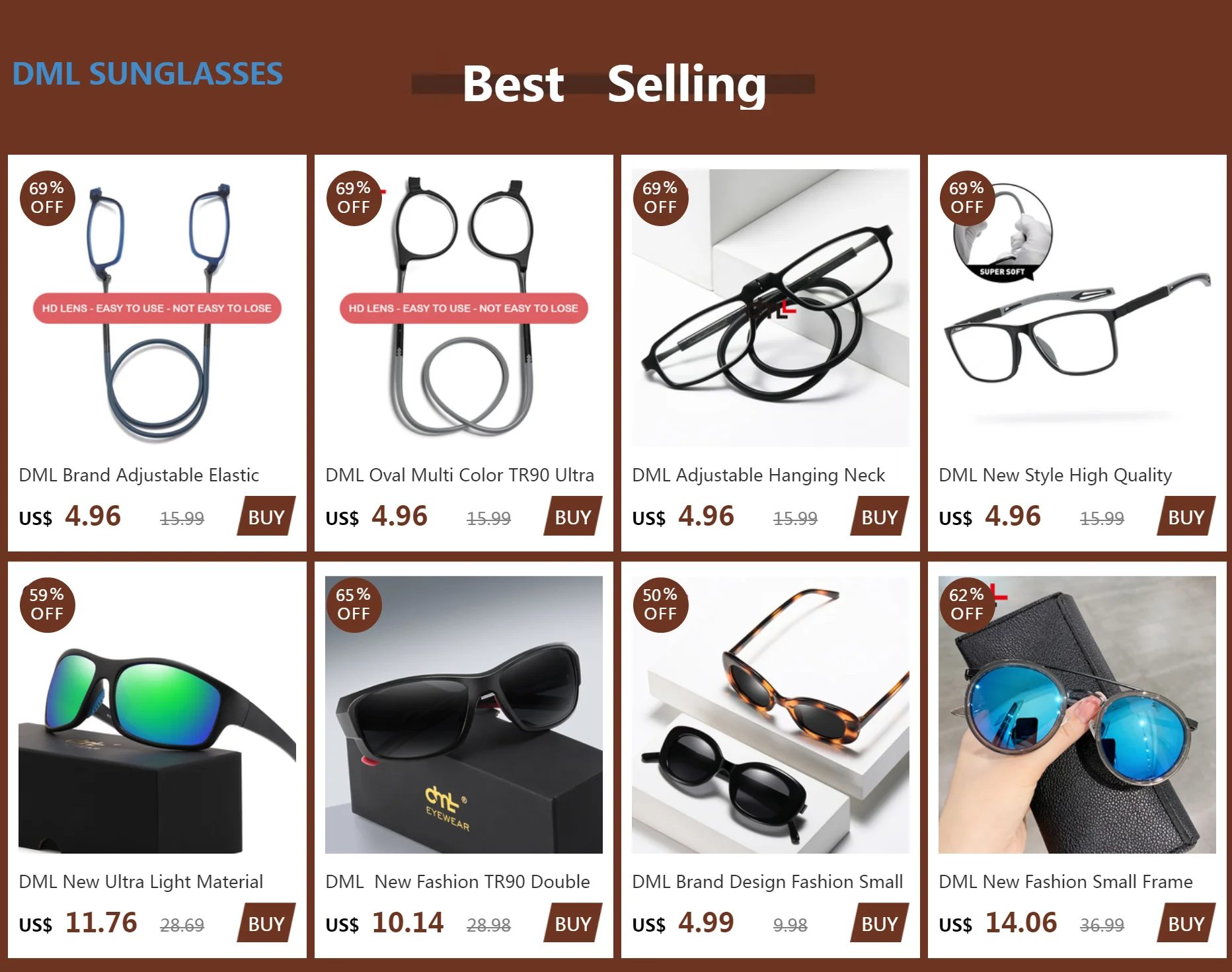 DML Neue Ultra Licht Material Gläser Männer Frauen Angeln Gläser Sonne Brille Camping Wandern Fahr Polarisierte Sonnenbrille – Detail 5