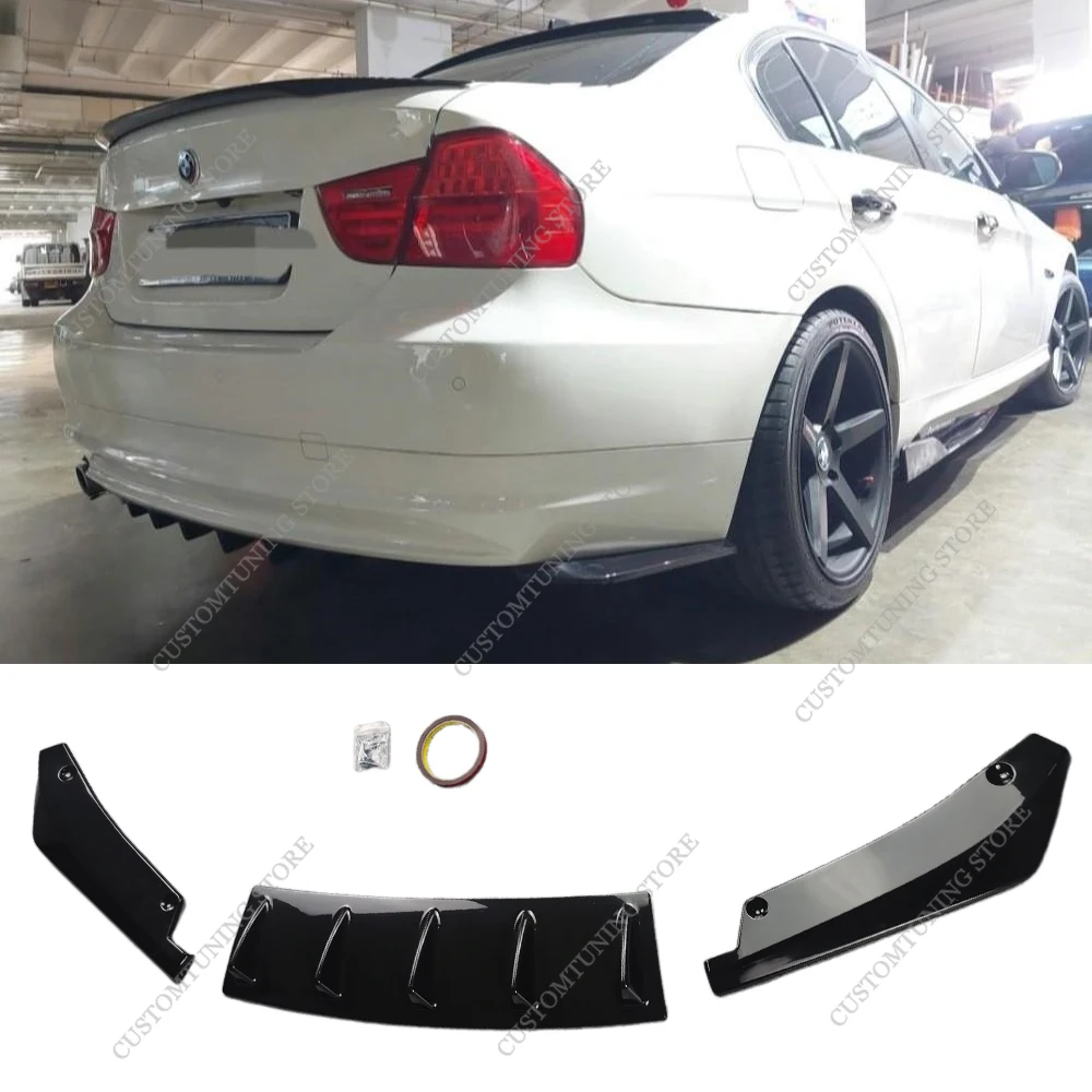 Rear Bumper Diffuser Side Splitter For BMW E90 E91 3 Series 316d 318i 320i 320d 325i 09-12 Rear Bumper Diffuser Bodykits Tuning