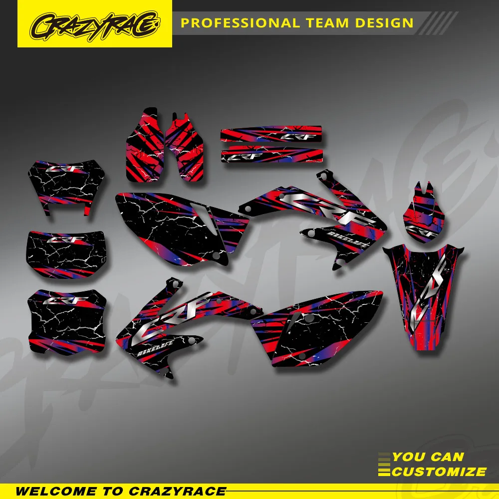 

Motorcycle Graphic Background Decal And Sticker Kit For Honda CRF450X CRF 450X 450 X 4 Stroke 2004-2016 2012 2013 2014 Custom