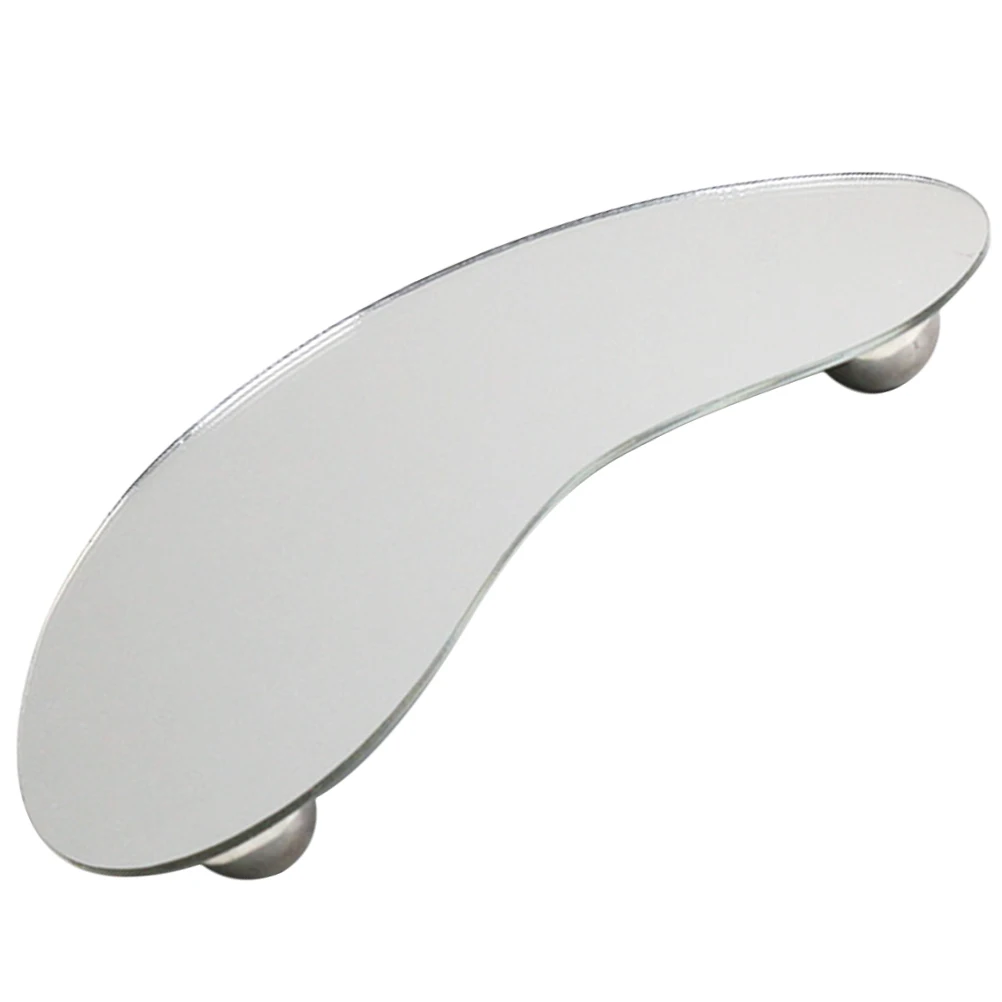 

Moon Shaped Storage Tray Silver Perfume Plate Vanity Jewelry Acrylic Mirror Decor Organizer Bathroom Counter Display Small Item