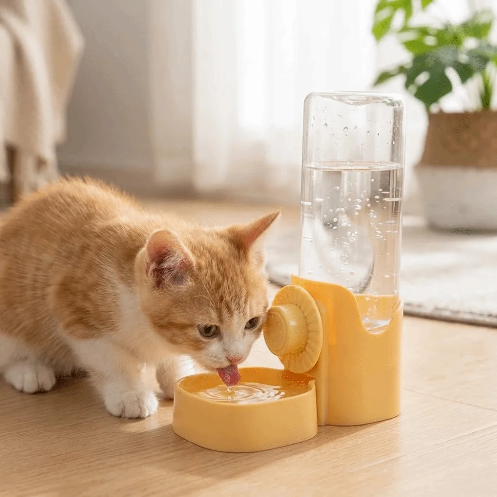 Botella de agua colgante para conejos, diseño antigoteo de PP, botella para beber agua para perros, tazón colgante, verde, amarillo, rosa, comedero para mascotas