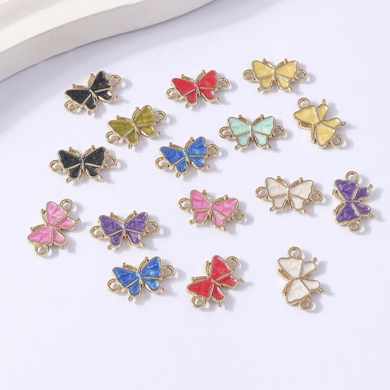 

Duarte 20Pcs/Lot Cute Enamel Flying Butterfly Charms Connectors for Jewelry Making DIY Bracelets Necklaces Handmade Crafts Gifts