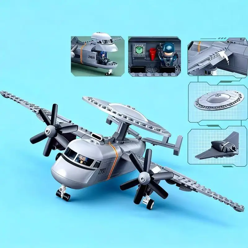 KJ-600 Large Transport Airborne Aircraft‌ Carrier Based Jet Assemblage Building Blocks Series Plane Model Bricks Boys Toys Gifts