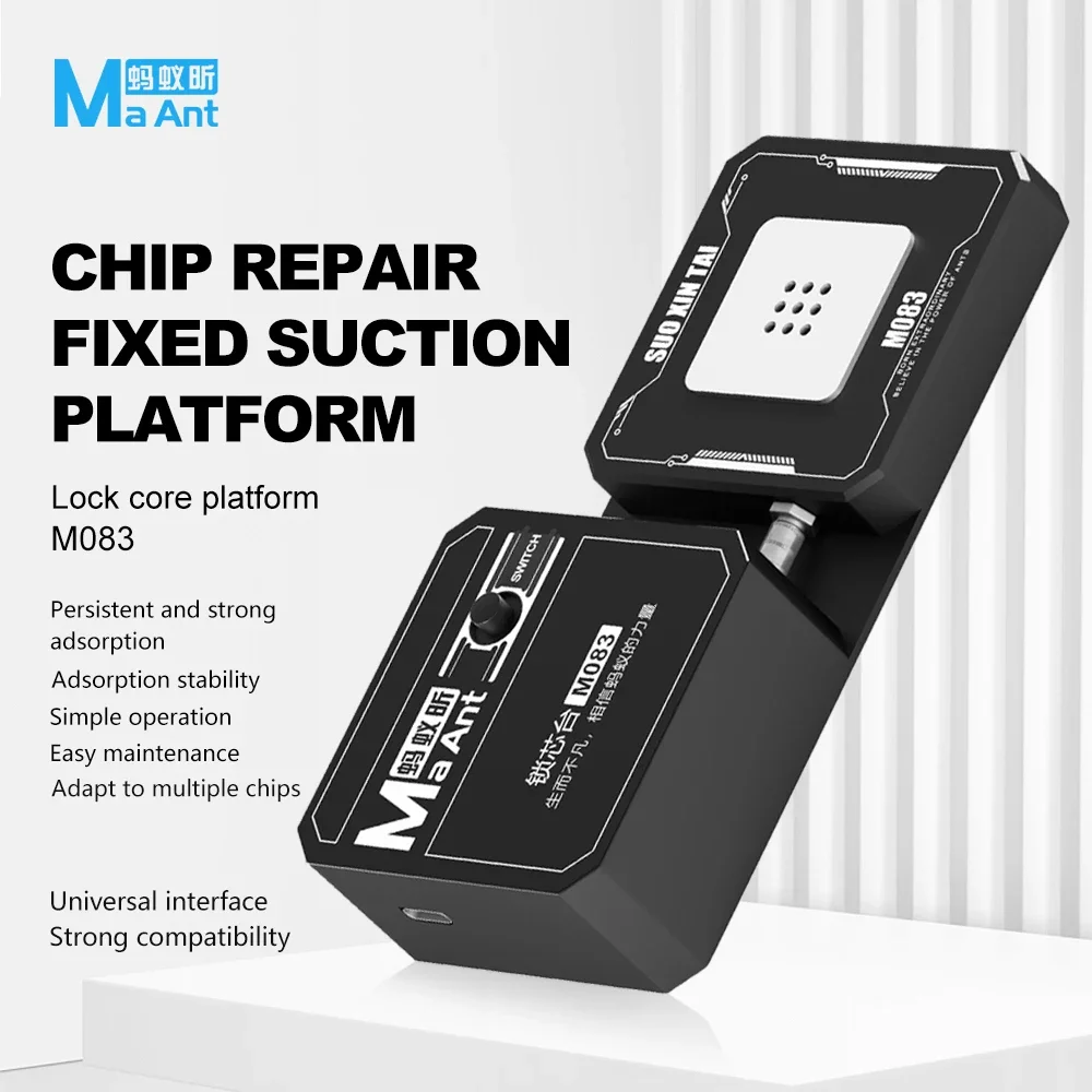

MaAnt M083 Ремонт чипов мобильного телефона Всасывающая платформа Интерфейс Type-C Сильный адсорбционный держатель чипа для инструментов для обслуживания IC