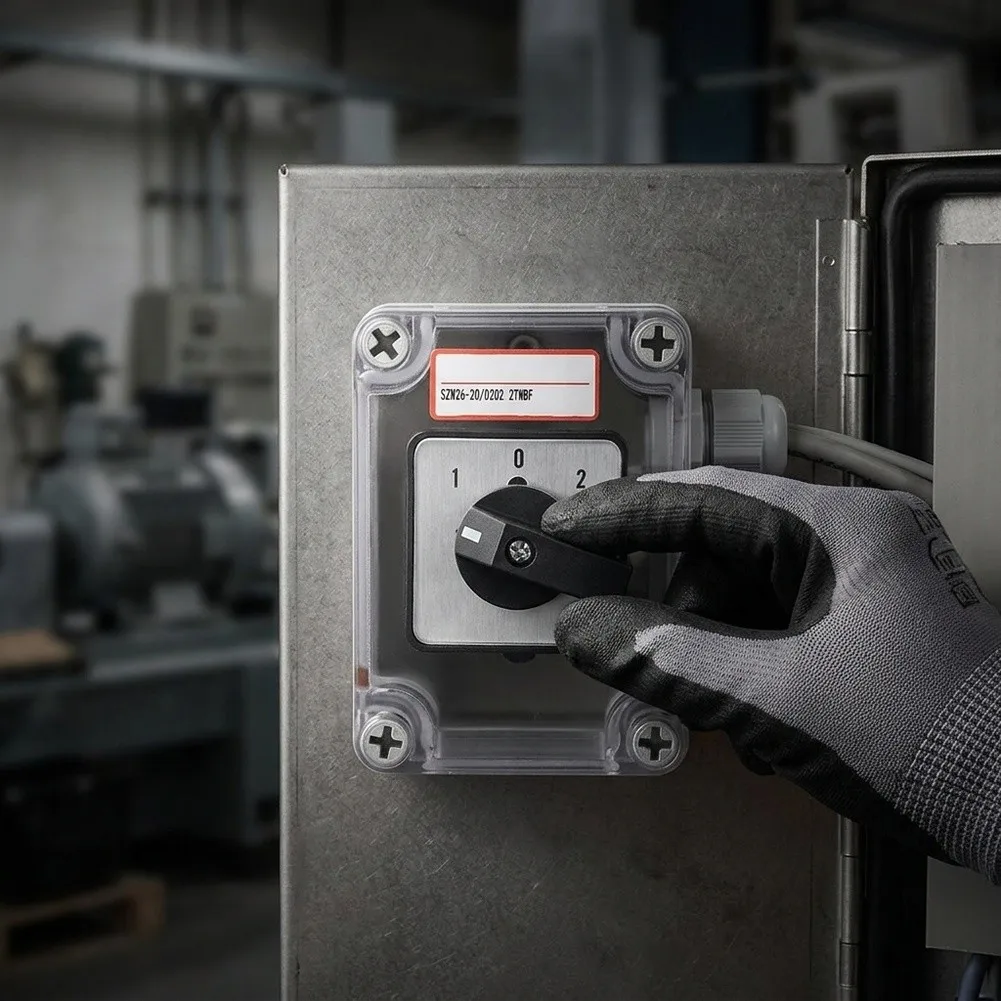 20A Rotary Cam Changeover Switch SZW26-20 3 Pole with IP65 Protection for Dual Power for source Switching in Power