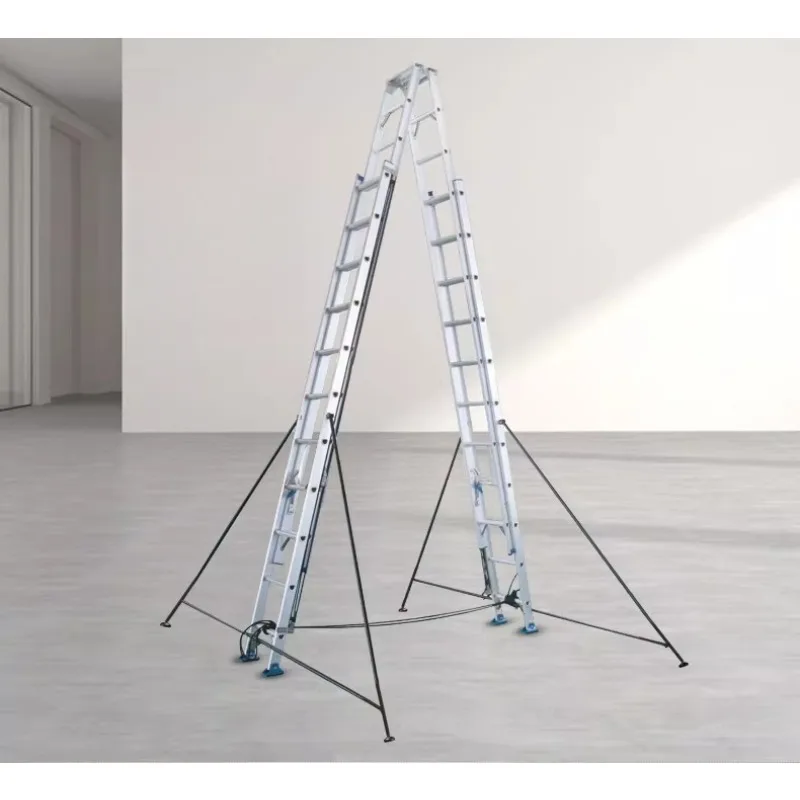 

Folding double stretching ladder Thickened aluminum alloy telescopic ladder Multifunctional indoor herringbone ladder