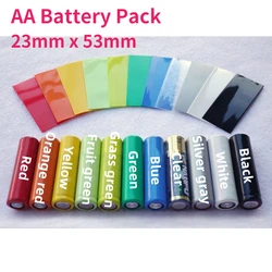 AA Battery PVC Heat Shrink Tube Width 23mm x 53mm Insulated Film Wrap Protect Case Pack Wire Cable Sleeve