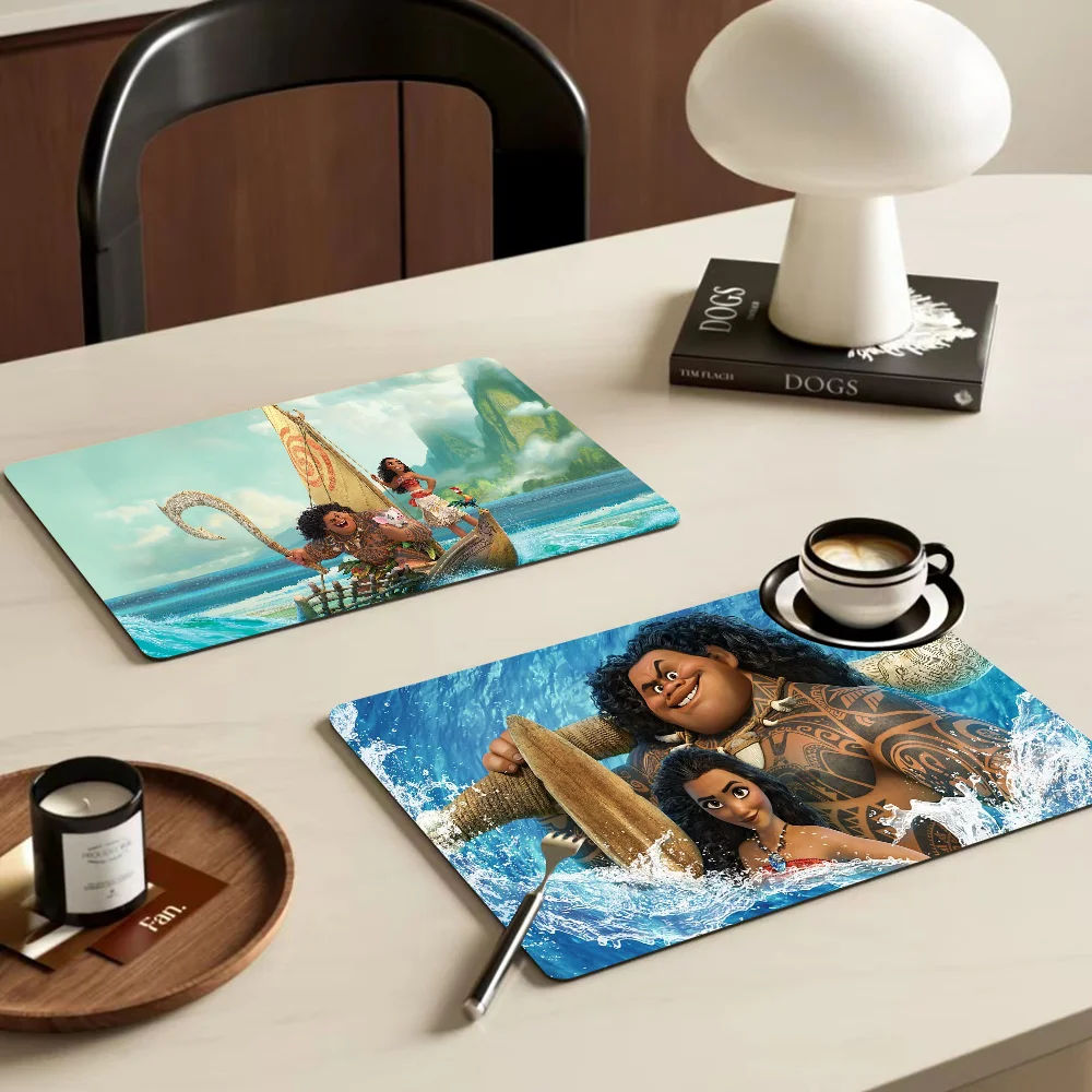 Disney Moana Kitchen Countertop Draining Mat Vintage Absorbent Mat Desktop Drying Mat Coasters Washable Tea Table Pad