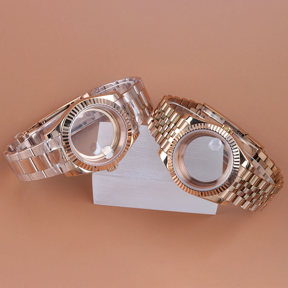 

36mm/39mm Watch Case Fit DATEJUST Stainless Steel Case For Seiko NH35 NH36 Movement Solid Jubilee/Oyster Strap Watch Accessories
