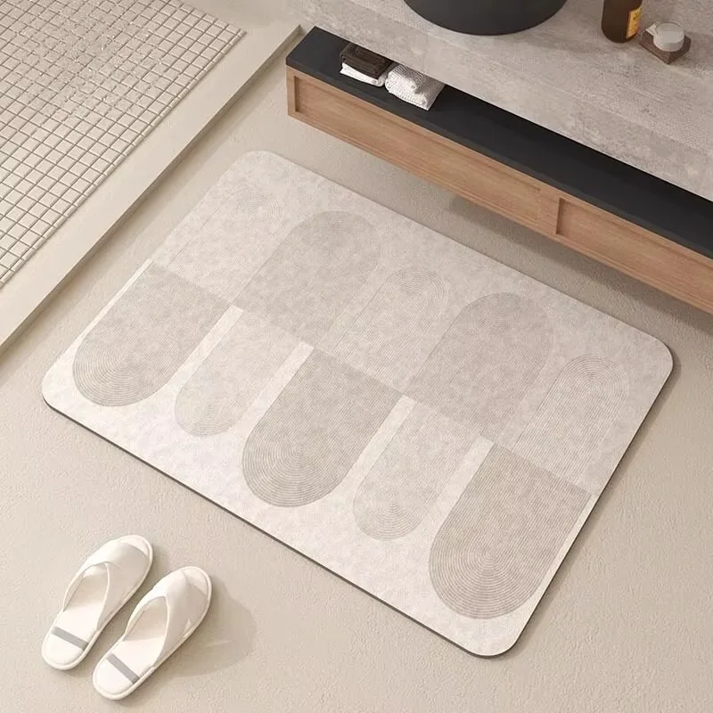 VIKAMA Light-Colored Textured Doormat—Ideal for Entryways and Bathrooms; Absorbs Water and Is Machine Washable; Home Decor