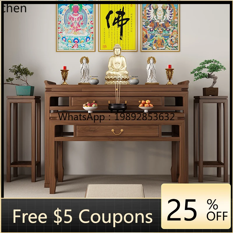 HXL black walnut table incense case household Buddhist hall Buddhist table household modern gongtai solid wood