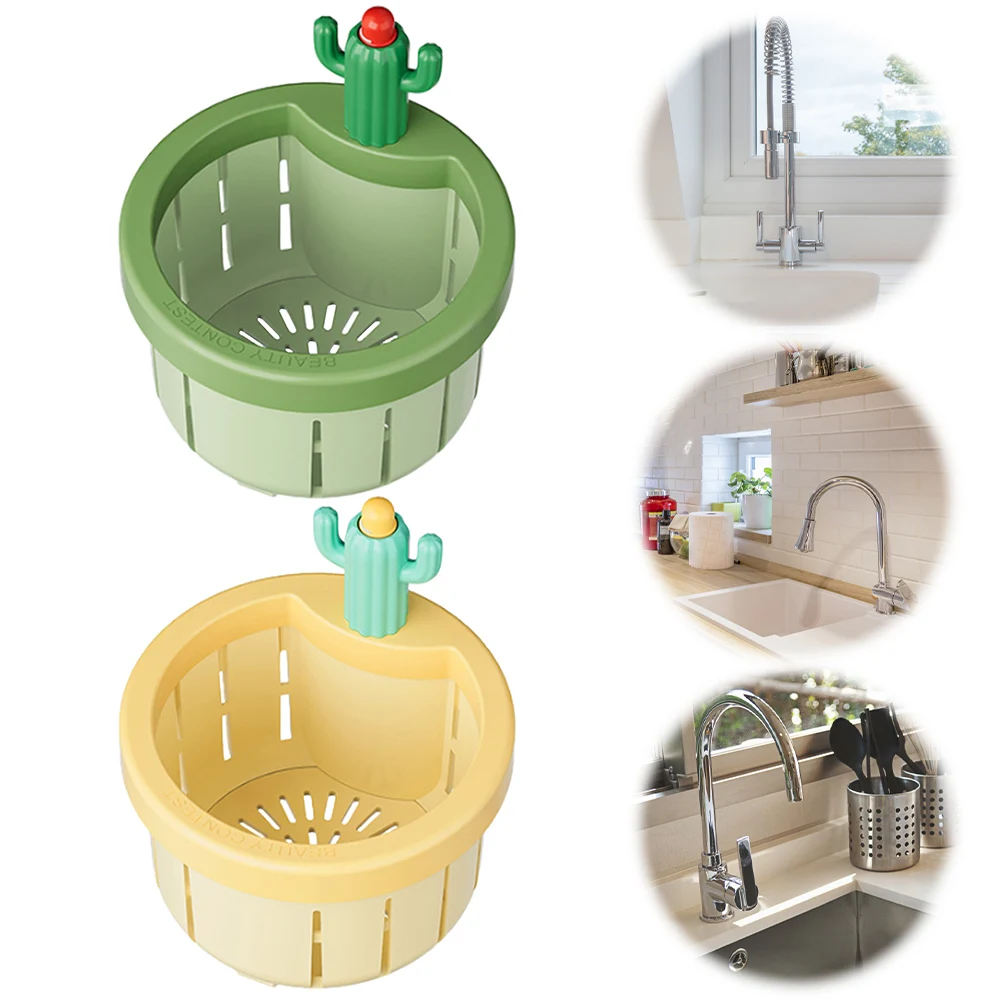 Cactus Sink Drain Strainer Sink Filter Lifting Basket Multi-Functional Press Automatic Dumping Basket Anti-Clogging for Home Use