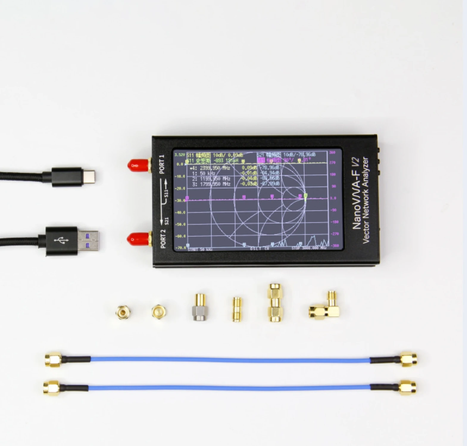 New NanoVNA-F V2 3GHz 4.3 Inch Touch Screen Vector Network Analyzer   Amplifiers NanoVNA V2 Antenna Analyzer