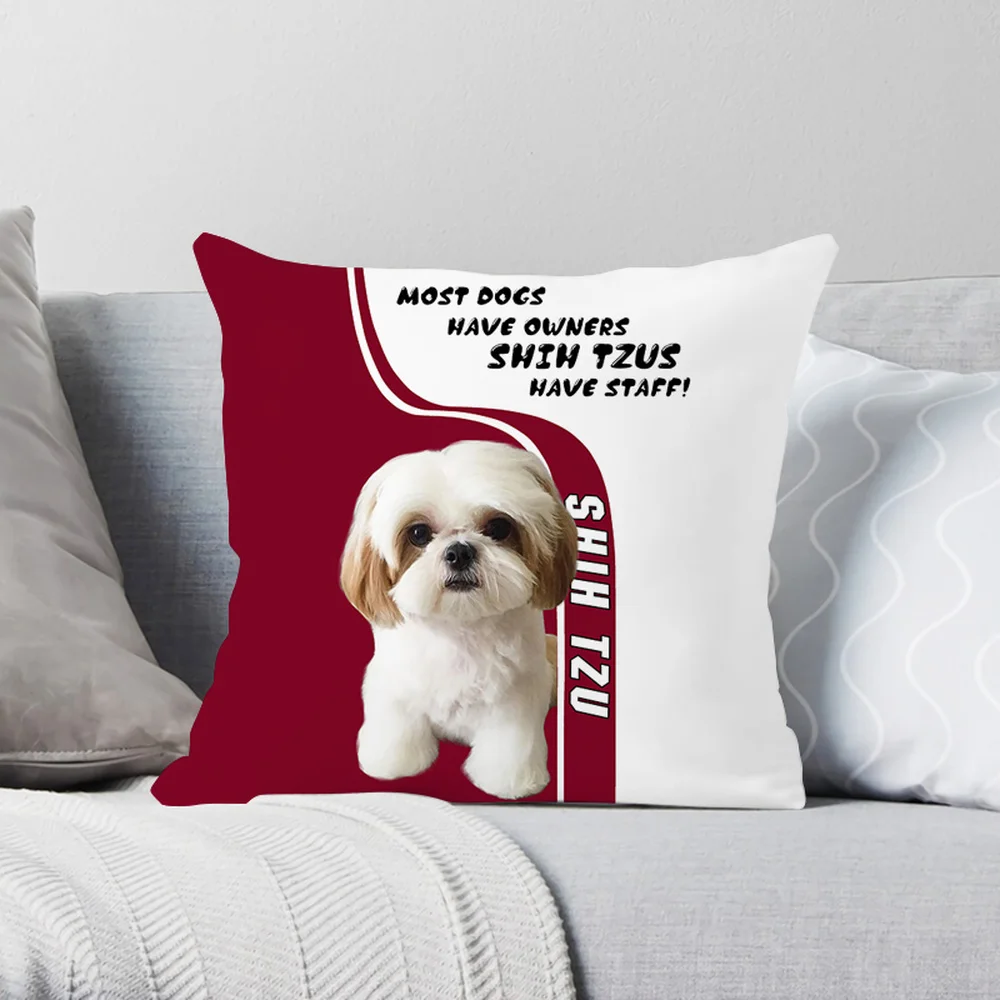 Moda Pet Dog Shih Tzu Pillowcase Cute Animals Cushion Cover Bed Pillowcase Car Sofa Home Decor Pillow Case Drop Shipping