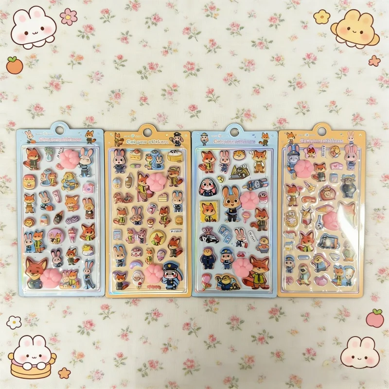 

40pcs 2026 3d Cat Paw Stickers Zootopia Cat Paw Pinch Stickers Decompression Pp Stickers For Phone Case Desk Keyboard Decoration
