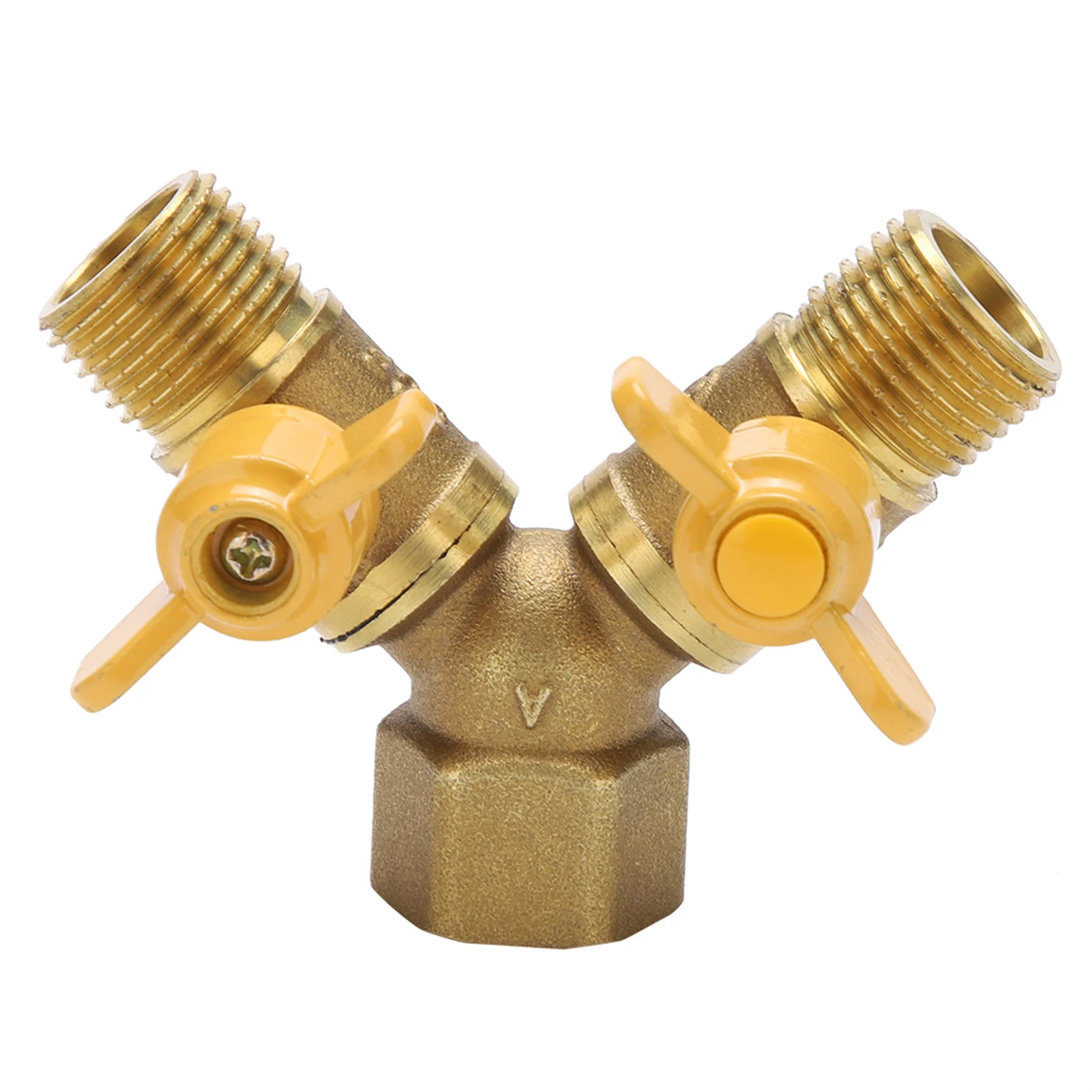2 Way Tap Adapter G1/2 Brass Garden Irrigation 2 Way Double Tap Hose Adapter Dual Faucet Connector 2 Way Tap Connector
