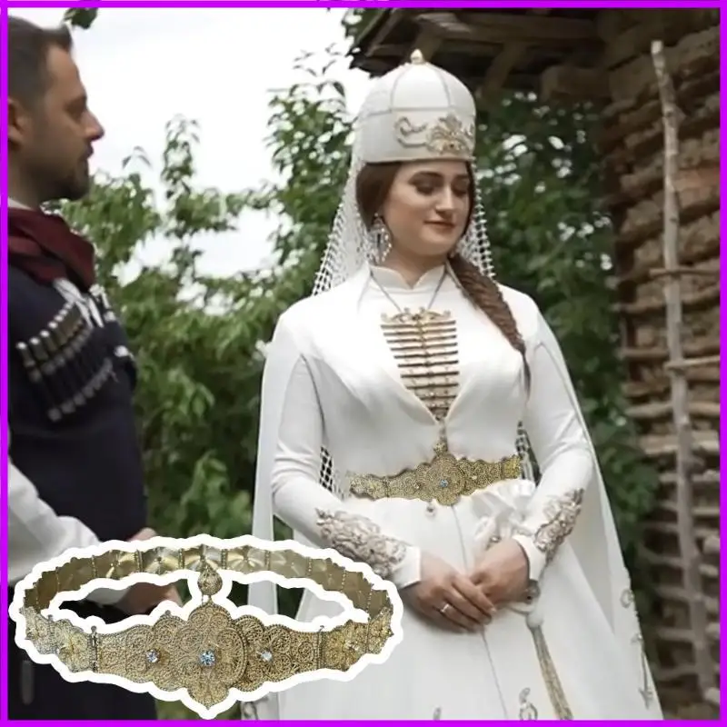 

Elaborate Chain Caucasian Waist Chain Carved Floral Waist Chain Belly Chain