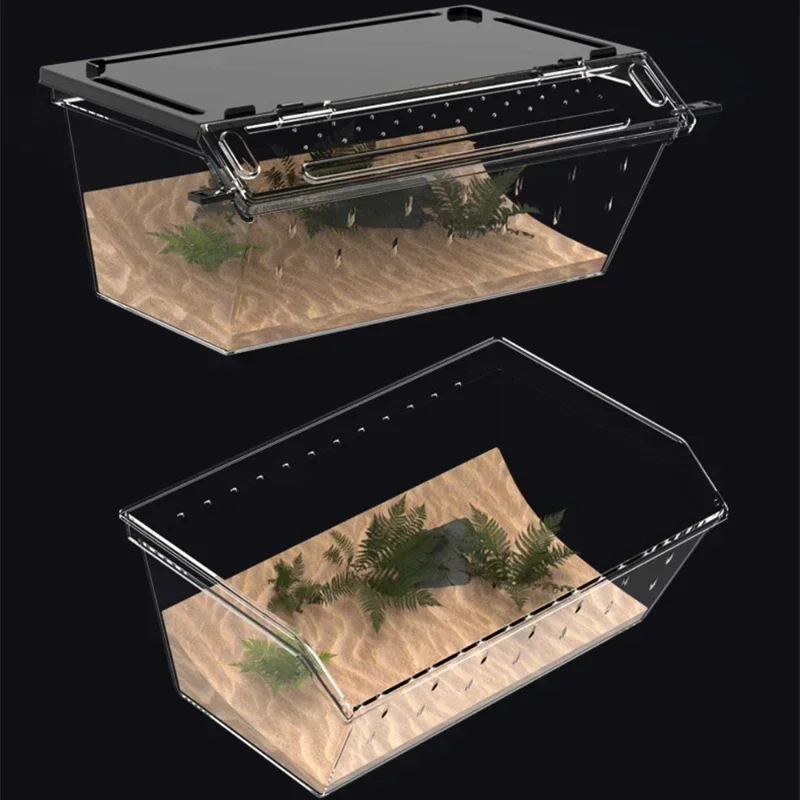

Breathable Plastic Reptile Breeding Cage Transparent Anti-Escape Box for Snakes Lizards Turtles Insect Safe Turtle Tank Supplies