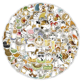 10/30/50/100ชิ้นสติกเกอร์แมวตลกอะนิเมะน่ารักกันน้ำรูปลอกกราฟฟิตีเครื่องเขียน DIY กระเป๋าเดินทางน่ารักสติกเกอร์การ์ตูนของเล่นเด็ก