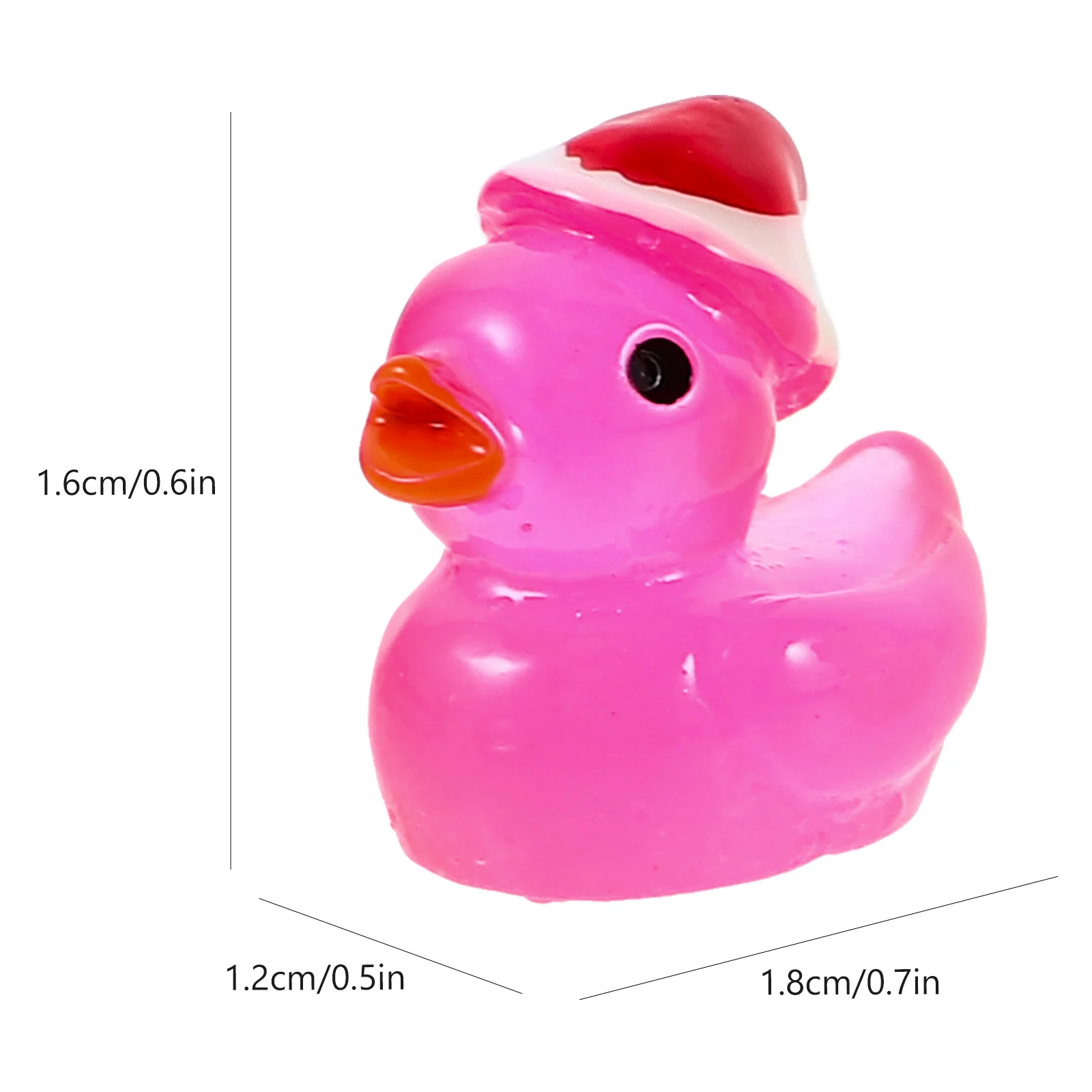 50 pçs brilho no escuro resina pato mini decoração ornamento de natal para jardim micro paisagem layout mini miniatura