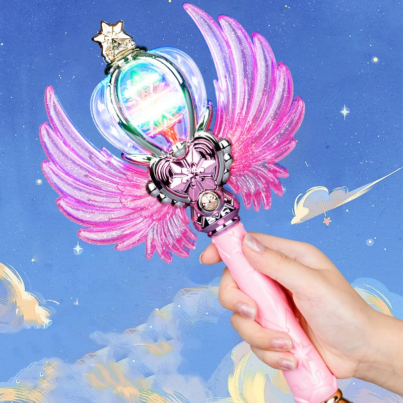 New Girls Princess Magic Wand Kids Toys Little Magic Fairy With Music Rotating Ball Magic Wand Little Girls Light-emitting Toys