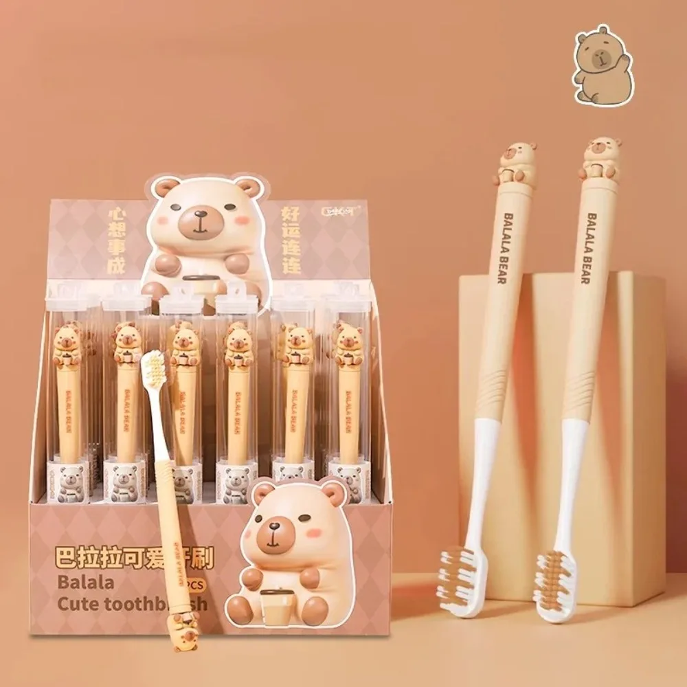 لطيف PET الكرتون فرشاة الأسنان سيليكون دليل كابيبارا فرشاة الأسنان لينة أنيمي فرشاة الأسنان