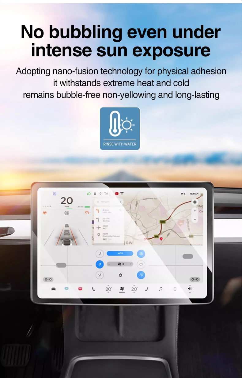Heenvn für Tesla Neues Modell Y Juniper / Modell Y L 2025 2026 Auto Panzerglasfolie Matt HD Touchscreen-Schutzfolie für die Mittelkonsole – Detail 13