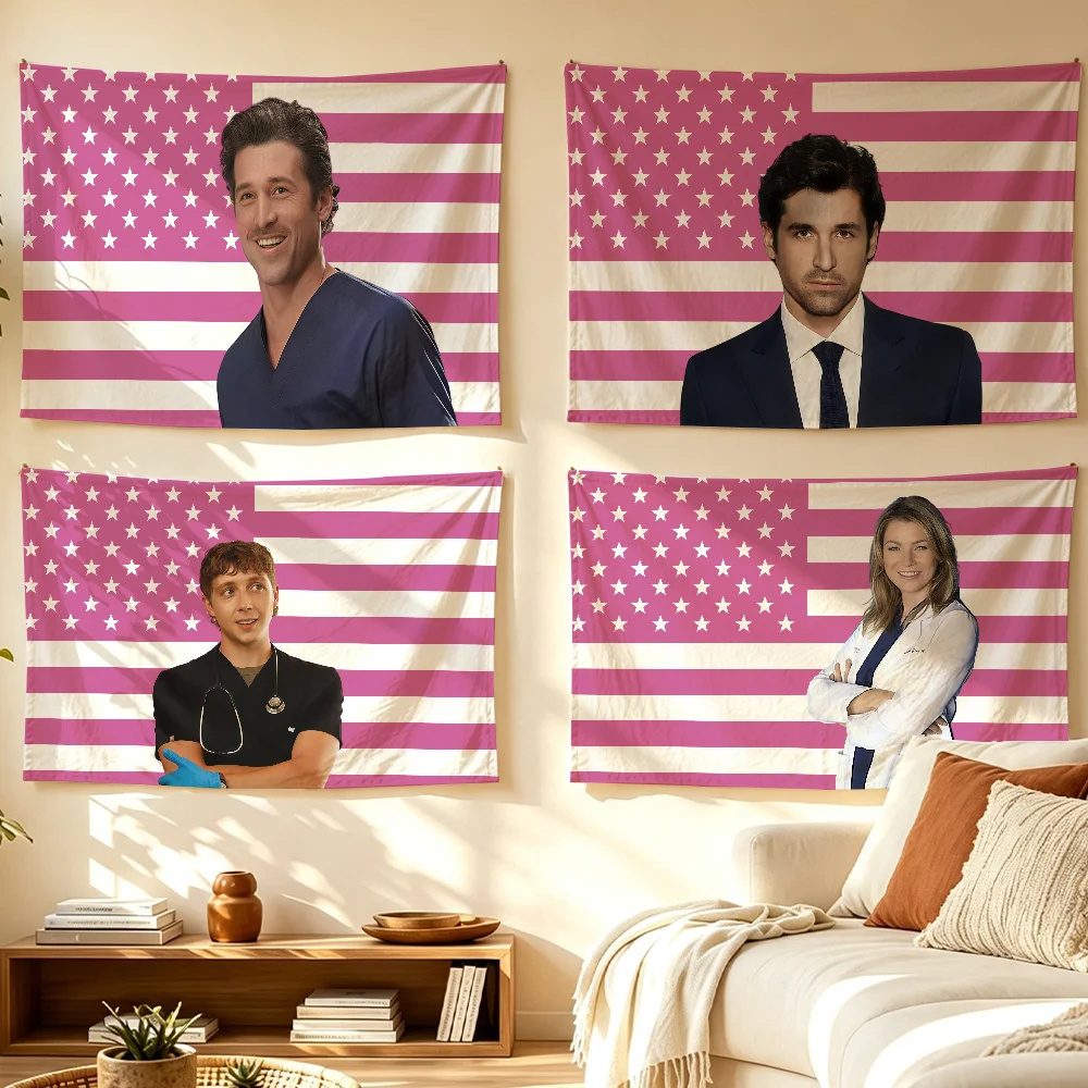 G-Greys Anatomy flag Personalized Banner For Sports Matches Games Parade Rally Holiday Festival Backyard Balcony Club Bar Decor