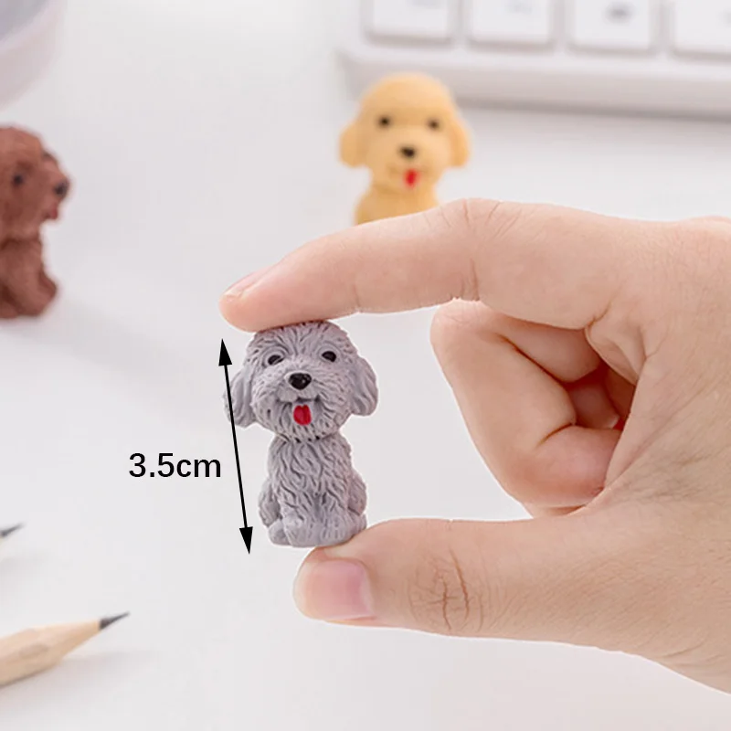 1 Pcs Creative Cute Cartoon Dog Eraser Kawaii Stationery Pencil Rubber Eraser Student Kids Gifts School Office Supplies