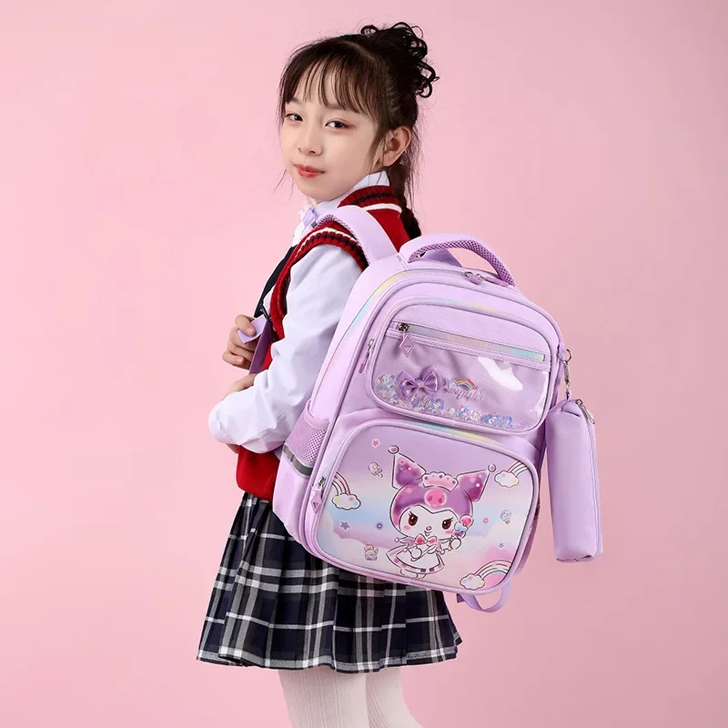 Kuromi Cinnamoroll Student ładna dziewczyna lekki plecak z wieloma przegródkami i piórnik o dużej pojemności