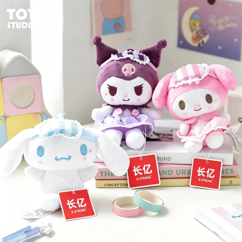 Produced By E-Strong Authentic Official Item Kuromi Eye Mask Plush Pendant Crossbody Bag Hang Ornaments Classmates Festival Gift