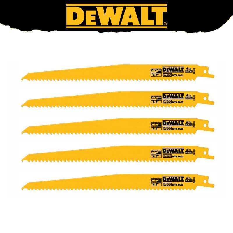 

DEWALT DW4803 9 in. 6 TPI Taper Bi-Metal Reciprocating Saw Blade Sharp Wood Cutting Tools Accessories