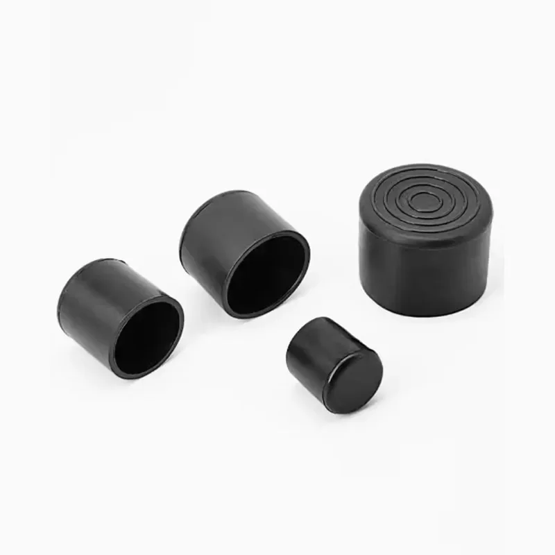 Black PVC Chair Leg Round Caps Table Furniture Feet Pipe Tubing End Cover Socks Plug Floor Protection Non-Slip Pad image 2