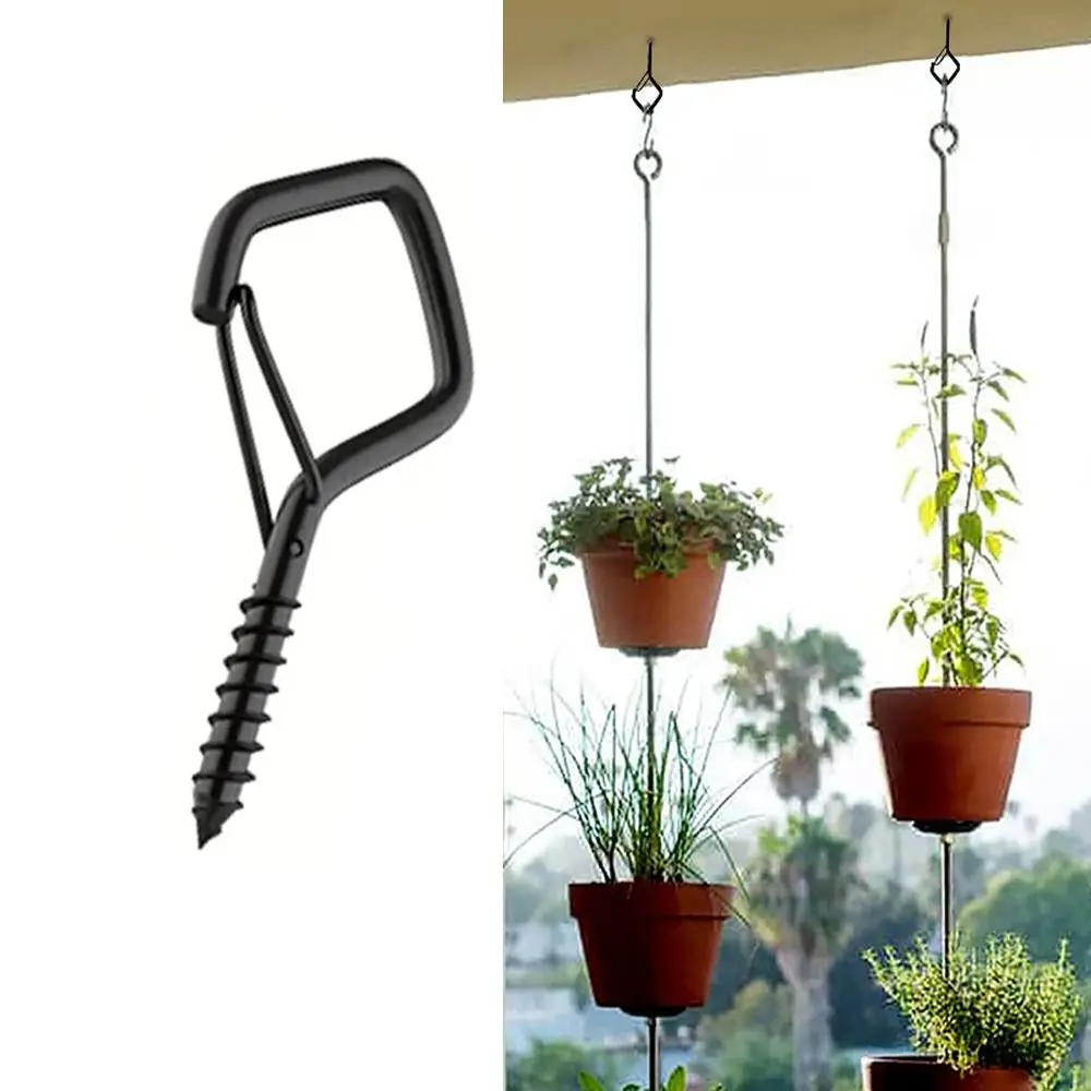 10Pcs Square Snap Hanging Hook Multipurpose Hanging Hook Anti-drop Bonsai Hook With Safety Buckle Light Hanger Hook