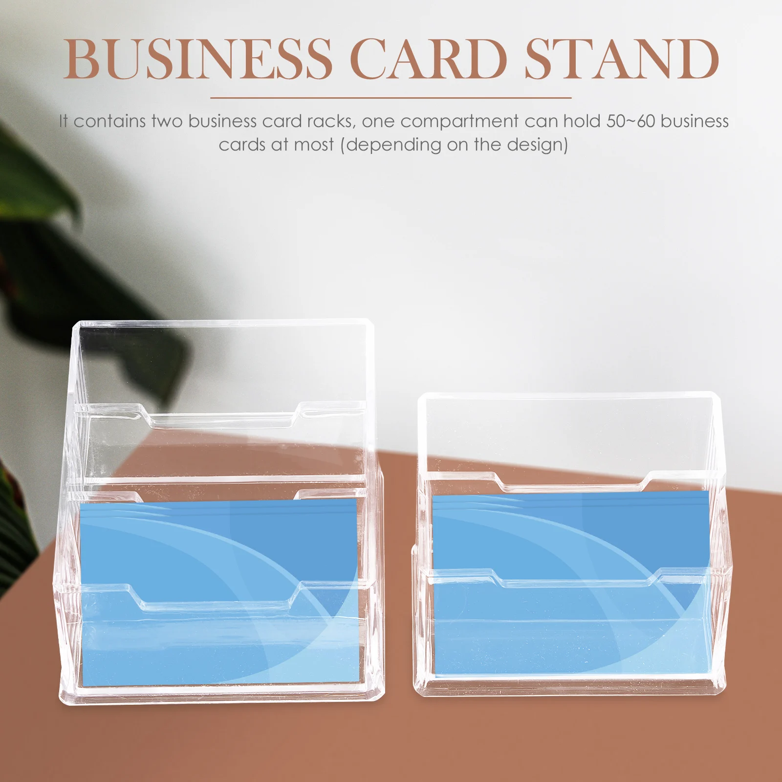 2 Pcs Business Card Storage Box Holder Organizer Multi Convenient Display Case Holder' Holders Cards