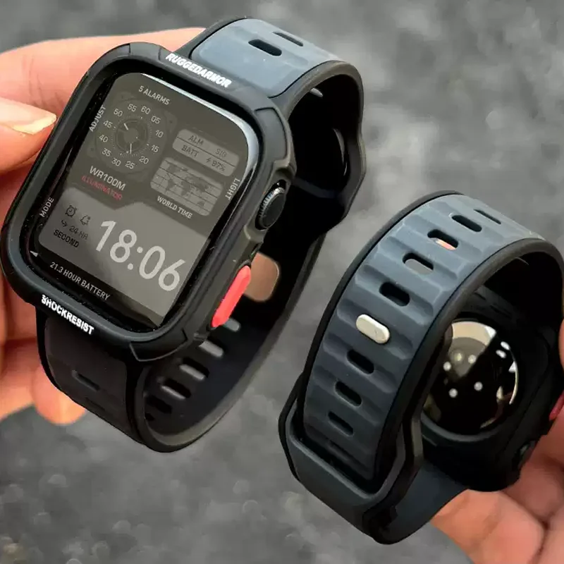 تصميم جديد سيليكون حزام لساعة أبل Ultra2 الفرقة 49 مللي متر سلسلة 10 46 مللي متر كوريا الرياضة سوار iwatch 9 8 7 6 5 SE 42-45 مللي متر 44 مللي متر #1