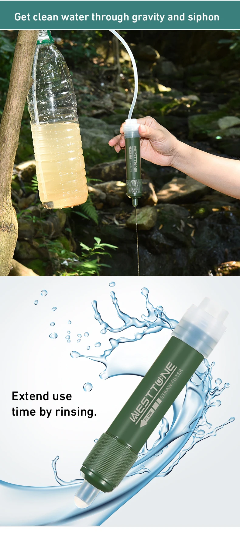 Portable water filter straw kit product image 6