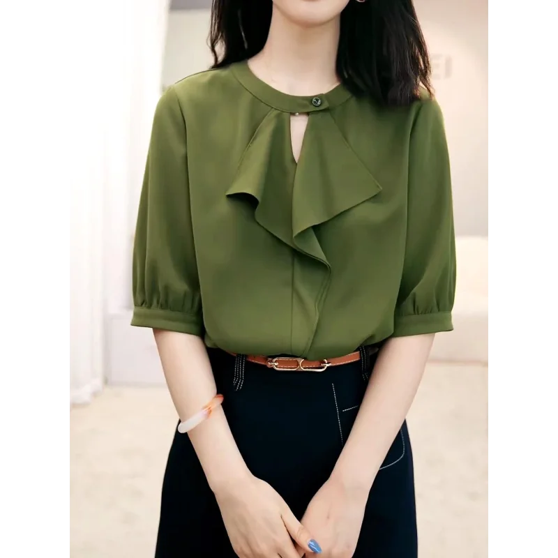 

Designed Fashionable Commuting All-match Short-sleeved Shirt Women's New Summer Loose Temperament Top