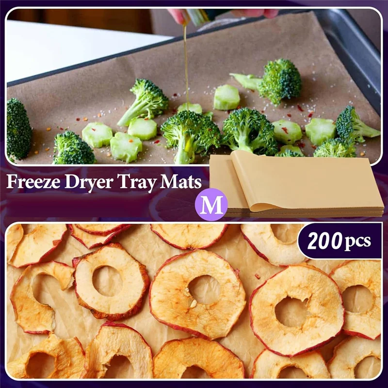 

LLCS-200 Packs Parchment Paper Sheets For Harvest Right Freeze Dryer - Dryer Accessories For Medium Trays, Parchment Sheets