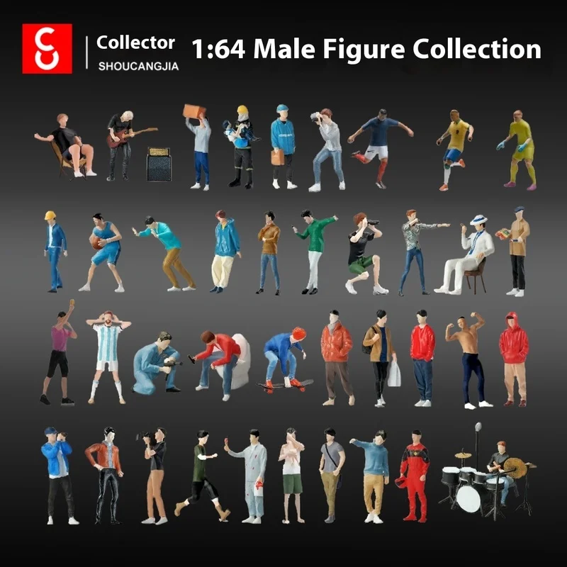 

1/64 Diorama Miniature Figure Model Car Garage Figurine Display Model City Street View Scene Display Prop Gift Model Collection