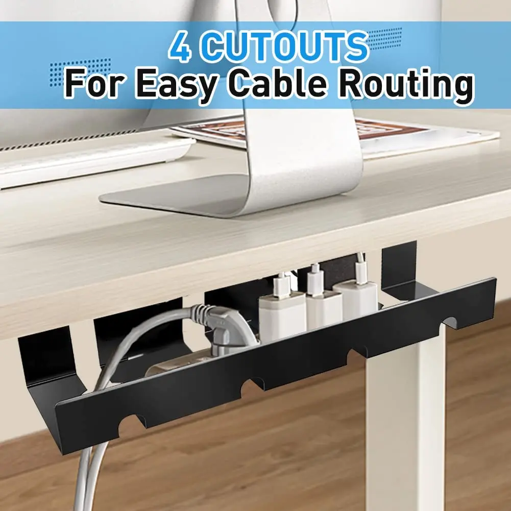 

2-Piece Cable Organizer under Desk Cable Management Tray Socket Strip Holder Wire Tamer for Office And Home