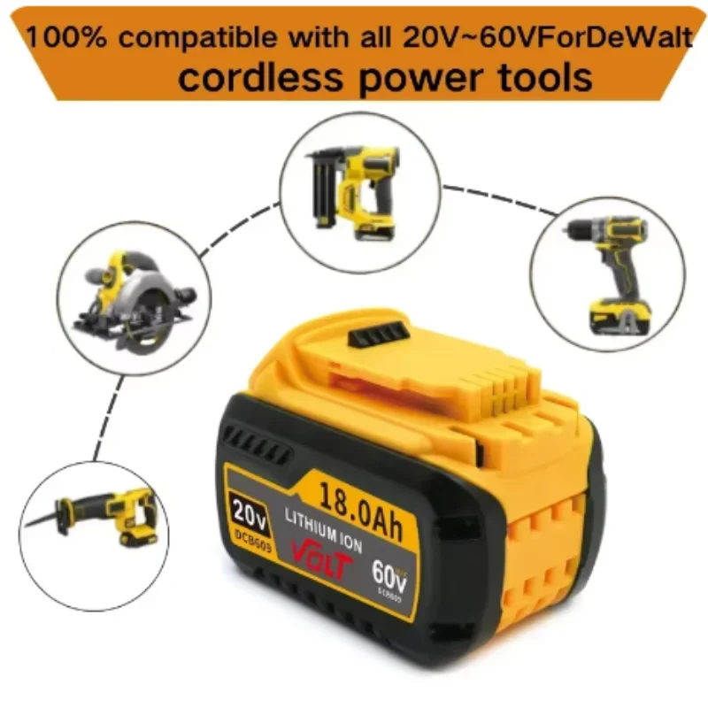 Original For DEWALT 20V For Flexvolt 20V/60V MAX DCB609 DCB547-XJ DCB205 DCB200 DCB182 DCB609-2 For Dewalt Lithium Ion Battery