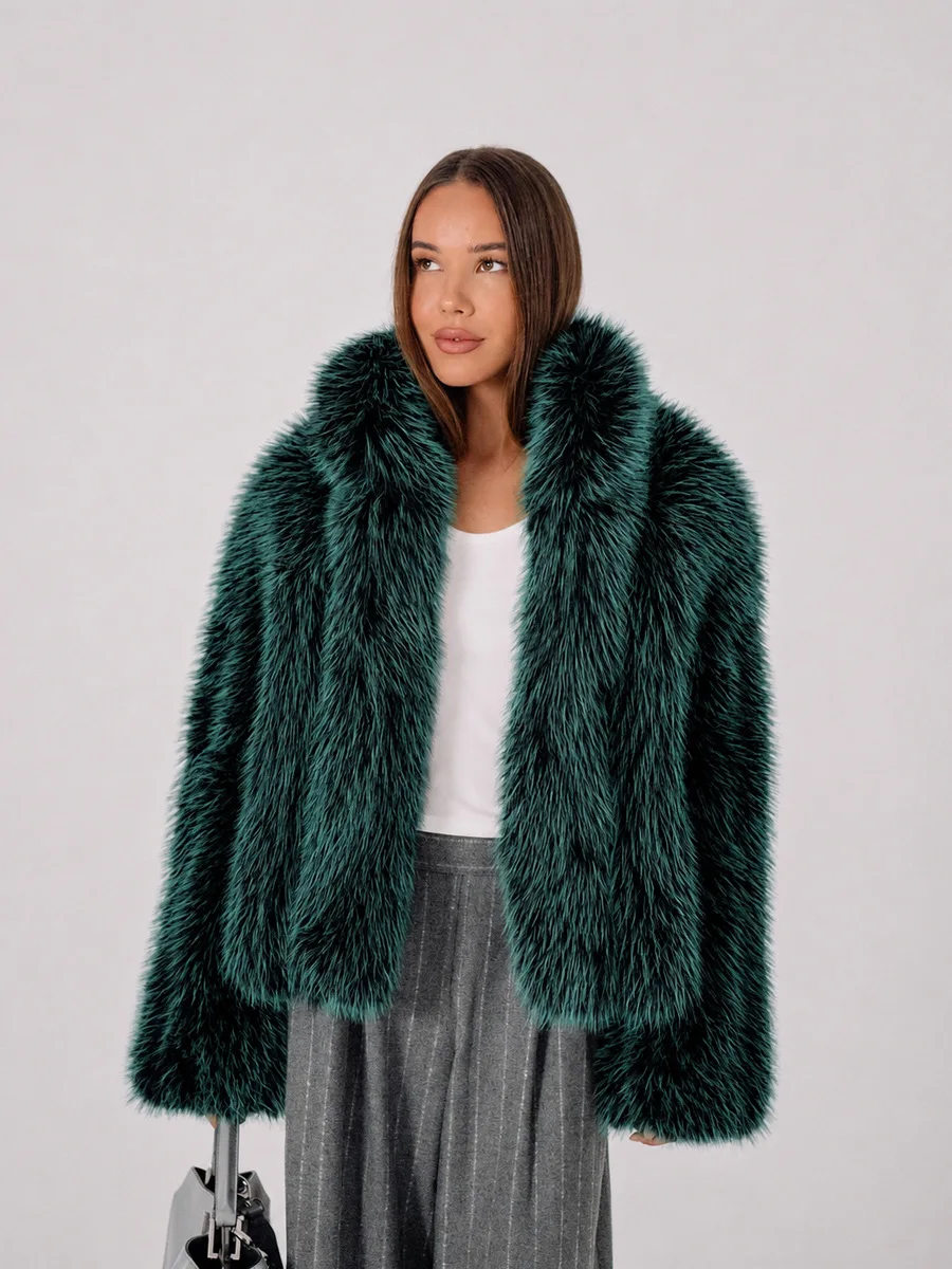 Winter With Belt High Quality Fur Jackets Women Luxury Thick Warm Colorful Faux Fur Coat Jacket Female High Quality Fur Overcoat