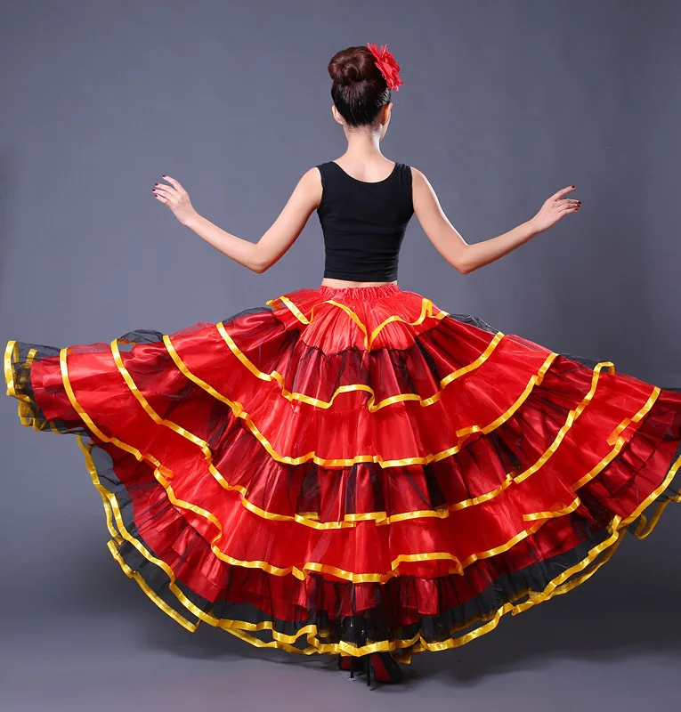 New Woman Skirt Spanish Bullfighting Dance Skirt Belly Dance Clothing Skirt Big Swing Skirt Opening Dance Costume Performance