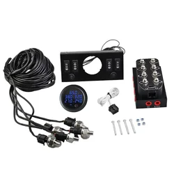 12V Air Ride Suspension Control kit 3 color 5 in 1 Display Pressure Gauge With Bracket Ship Type Switch
